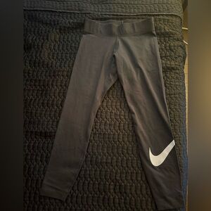 Nike women Black Leggings with White Swoosh